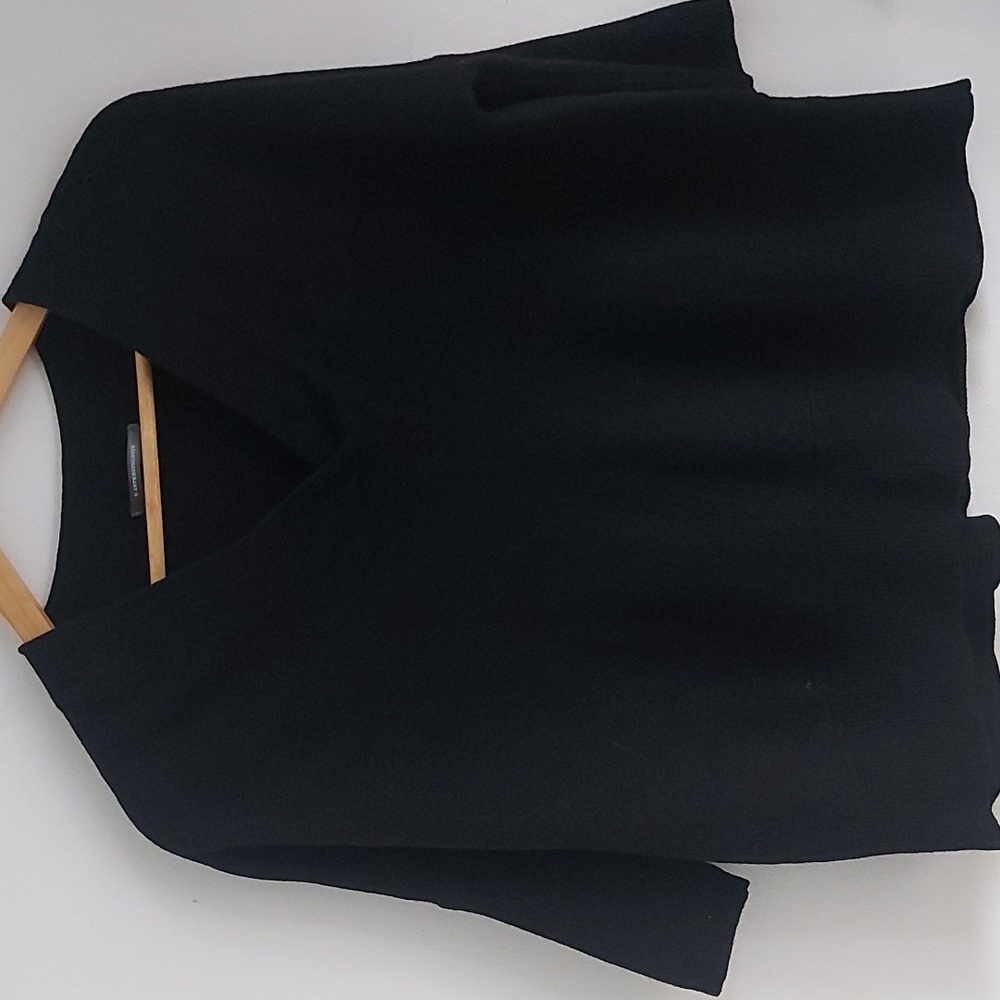 Anthropologie Black V-Neck Merino Sweater